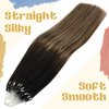 Sunny Micro Hair Extensions Human Hair Black Micro Bead Hair Extensions Human Hair Black Balayage Dark Brown Ombre Medium Ash Blonde Micro Human Hair Extensions Micro Ring Hair Extensions 18inch 50g