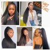 WIGNEE 24 Inches Kinky Straight Ponytail Extension Synthetic Drawstring Ponytail For Black Women Yaki Pony Tails Hair Extensions(24 Inches, 1B/30 Highlights)