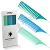 3 Sizes Premium Highlighting Comb Set Professional Weaving Styling With Rat Tail Comb Nylon Teasing Heat Resistant For Hair Salon Barbershop Home(Blue/Green)