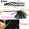 BECUS 6Packs Gogo Curl Crochet Hair for Black Women Jamaican Bounce Wand Curl Crochet Hair 8Inches Short Crochet Curly Braiding Synthetic Hair Extensions 24 Root/Pack(Natural Black #1B)