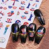 8 Sheets 4th of July Nail Art Stickers American Independence Day Nail Decal Nail Art Decoration Supplies with Flag Star Heart Shape Design 3D Self-Adhesive Nail Sticker for Women Girls