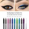 ASCOKA 10 Colors Eyeliner Pencil for Women, Glitter Blue Eye Liners Kit Waterproof Metallic Eyeliner Pencil Pearl Eye&Lip Liner Professional Eye Makeup Set Colorful Eyeliner Eye Color