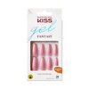 KISS Gel Fantasy Press On Nails, Nail glue included, True Color', White, Long Size, Coffin Shape, Includes 28 Nails, 2g glue, 1 Manicure Stick, 1 Mini File