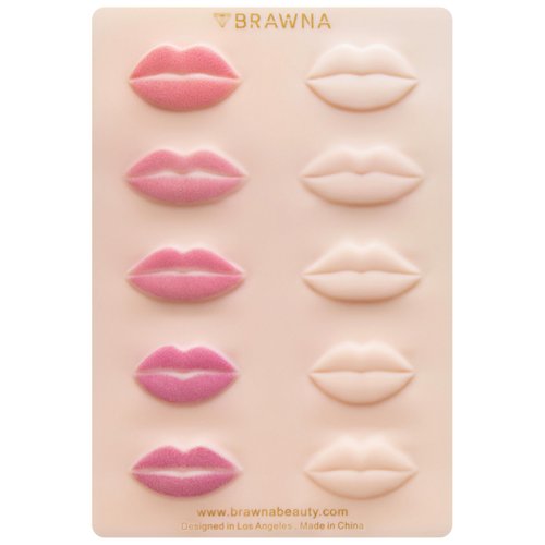 BRAWNA 3D Lip PMU Practice Skin - 10 Lip Shapes - Lip Tattoo Practice Skin – PMU Supplies