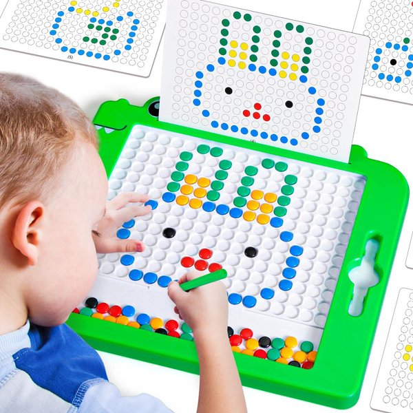 NARRIO Magnetic Drawing Board Toys for 3-6 Year Old Boys/Doodle Board Educational Toddler Toys Age 2-4/Dinosaur Travel Toys for Kids 3-5/Magnetic Dot Art Birthday Gifts for Girls 4-8