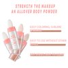 2 Colors Polvo De Hadas Fairy Highlight Stick Patting Powder Highlighter Makeup Shimmer Body Glitter Brightens the Natural 3D Face Powder Blusher for Brighten Face Body Lips Makeup Kit (2 Pcs Pearl White)