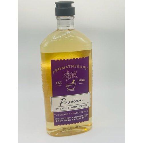 Tuberose + Ylang Ylang Aromatherapy Passion Foam Bath Body Wash 10 Ounce Full Size Bottle
