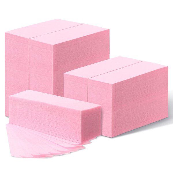 1000 Pieces 10 x 3.8 cm Non Woven Body and Facial Wax Strips for Hair Removal Waxing Strips Epilating Wax Strip for Women, 1.5 x 3.9 Inch (Pink)