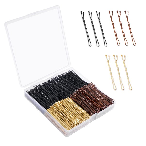 Bobby Pin, 360 Pcs Bobby Pins, 2 Inch Premium Bobby Pins Black, Brown and Blonde, Secure Hold Bobby Pins with Store Box, Hair Pins for Women and Girls