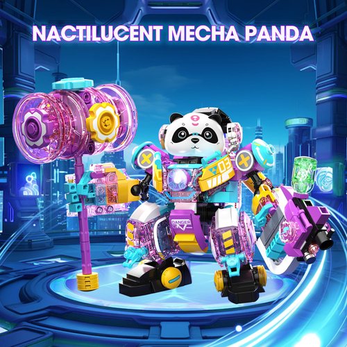 Animal Building Blocks Set, Animal Table Centerpiece Decorative Crossing Technic Panda Model Building Set 635 Pcs for Kids, Mini Blocks Animal Building Set，KK0035 (Purple)