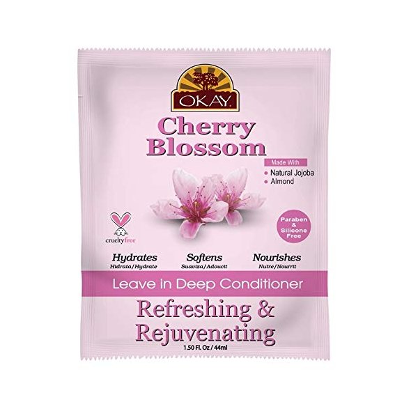 Okay Cherry Blossom Refreshing & Rejuvenating Leave in Deep Conditioner, 1.5 Ounce (3 Pack)