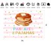 Lofaris Pancakes and Pajamas Birthday Party Backdrop Pink Stripes Colorful Confetti Sweet Girls Birthday Background Slumber Spa Sleepover Party Decor Cake Table Banner 7x5ft