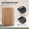 Green Extreme 2 Pack NP-FZ100 Battery 2400mAh and Smart Dual Charger with LCD Display - Compatible with Sony Alpha 9, A9, Alpha 9R, A9R, Alpha 9S, A7RIII, A7R3, a7 III Camera
