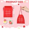 Pasimy 40 Set Christmas Party Favors Tic Tac Toe Game Set Includes 40 Drawstring Gift Bags 400 Mini Eraser Game for Girls Boys Festival Outdoor Travel Classroom Family Supplies(Santa Claus,red)