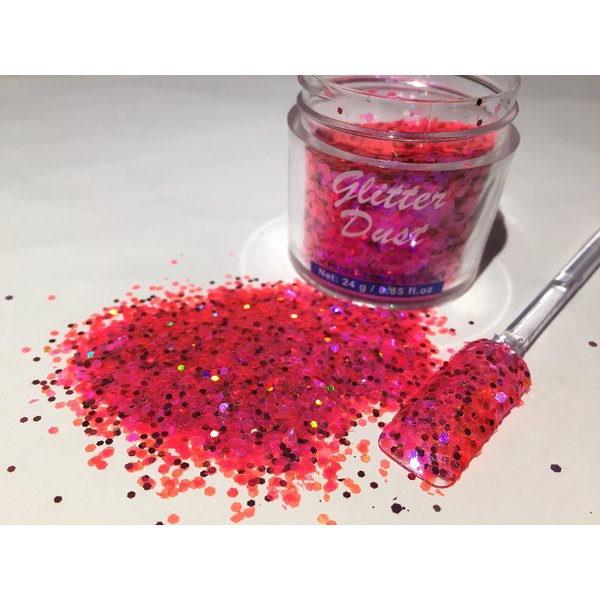 Dazzling Iridescent Pink 0.062 Hex Fine Glitter Jars