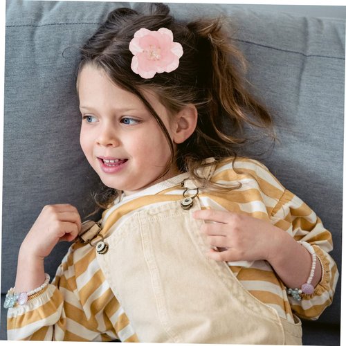 Beatifufu 7pcs Cherry Blossom Hairpin Flower Hairpins Flower Hair Barrettes Floral Duckbill Hairpins Hair Jewels for Women Hair Clips for Girls Flower Girl Hair Accessory Pink