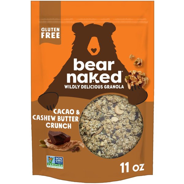 Granola, Bear Naked, Cacao and Cashew Butter, Vegan and Gluten Free, 11oz Bag