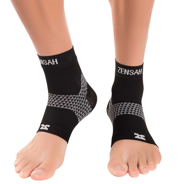 Zensah Plantar Fasciitis Sleeves (Pair) – Plantar Fasciitis Socks, Arch Support, Plantar Fasciitis Brace – Relieve Heel Pain, Arch Support, Medium, Black