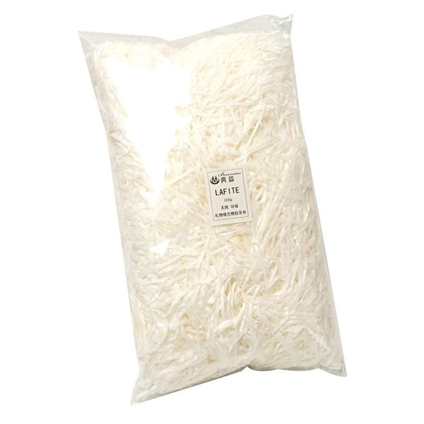 NC Basket Grass,Crinkle Cut Tissue Paper,Recyclable Craft Shred Confetti Raffia Paper Filler,For Easter Gift Box Wrapping Packing Filling,100g 3.53oz Party Decoration (white)