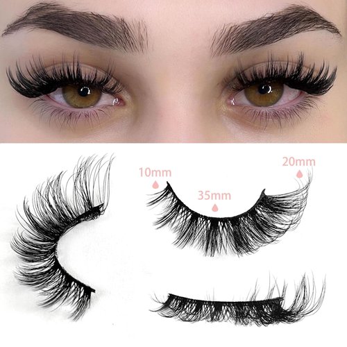 Yasnai Cat Eye Lashes False Eyelashes Volume Lashes Wispy Fake Lashes Natural Eyelashes 7 Pairs Pack 9D