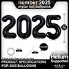 Black 2025 Balloons, Giant 32 Inch Black 2025 Number Balloons,2025 Happy New Year Black Balloons for New Year Eve Party Supplies 2025, New Years Decorations 2025, Christmas, Graduations Decorations
