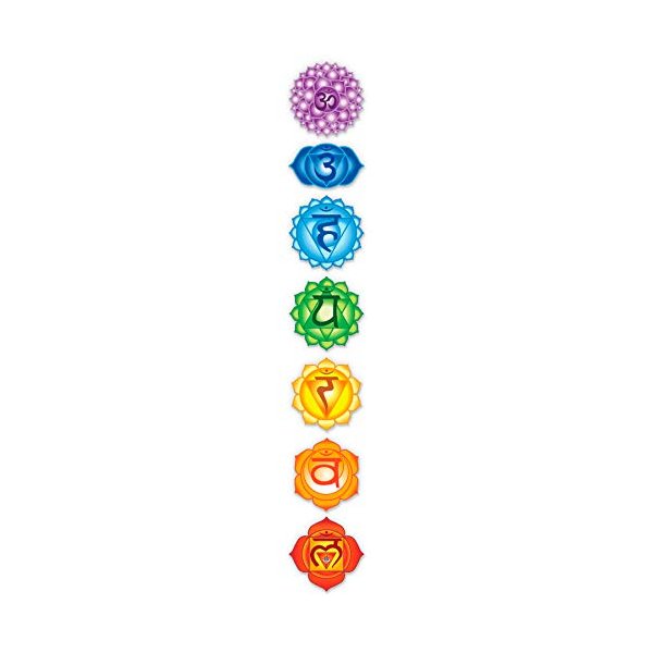 Chakras Set of 7-9" Total Sheet Area - Vinyl Stickers - for Car Laptop I-Pad Phone Helmet Hard Hat - Waterproof Decals