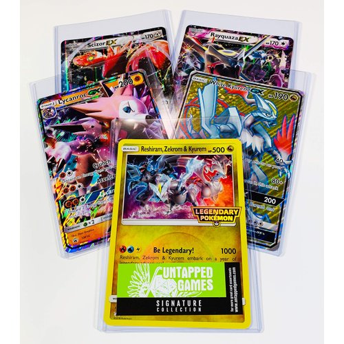 5 Oversized Jumbo Pokemon Cards in TOP LOADERS! EX GX Legendary Full Art Untapped Games