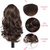 BETHANY Ponytail Extension,15 Inch Drawstring Ponytail Hair Extensions Short Wavy Fake Pony Tail Synthetic Hair Pieces for Women (Brown)