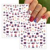 ROFIBUT 4th of July Nail Art Stickers Independence Day Nail Decals 3D Self-Adhesive Patriotic Flags Balloon Star Nail Stickers Cute Blue Red Firework Flame Nail Art Supplies for Women Girls 6 Sheets