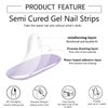 WOKOTO Semi Cured Gel Nail Strips (Lavender)-16 Pcs Gel Nail Stickers | Gel Nail Wraps | UV Light Required, Salon Quality & Easy To Use, Real Nail Polish Strips Stick On Nails Kit With Nail File
