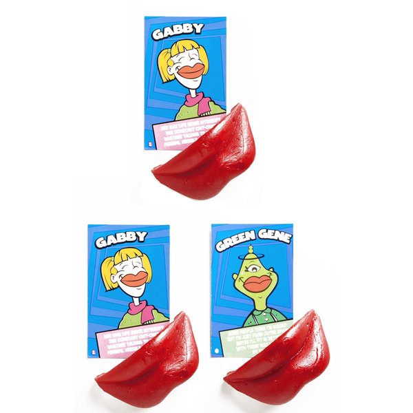 Bulk Candy Wack-O-Wax Candy Lips, Pack of 3, red, 3 Count (Pack of 1)