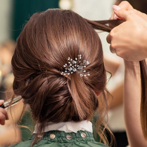 VMila Wedding Pearl Hair Pins Wedding Hair Pins Bridal Hair Accessories Pearl Flower Hair Accessories For Women Girls Wedding Hair Accessories (Single Silver Pin)