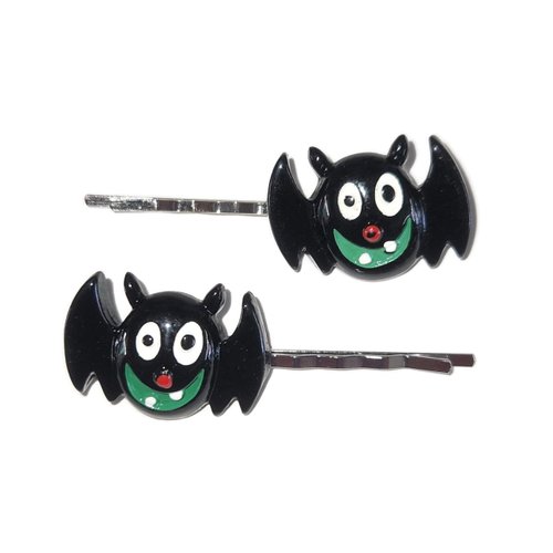 BATS Halloween - Handmade Bobby PIn Hair Clips Clothing Accessory - Set of 2