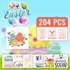 EMOME 204 Sheets Easter Tattoos for Kids Bulk, Individually Wrapped Easter Temporary Tattoos Stickers for Kids Boys Girls, Easter Egg Fillers Party Favors Supplies