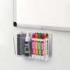 HBlife Acrylic Magnetic Dry Erase Marker Holder, 2 Compartments Whiteboard Marker Holder Pen Pencil Holder Storage Organizer Cup for Fridge, Whiteboard, Locker (1 Pack, 2 Installation Methods)