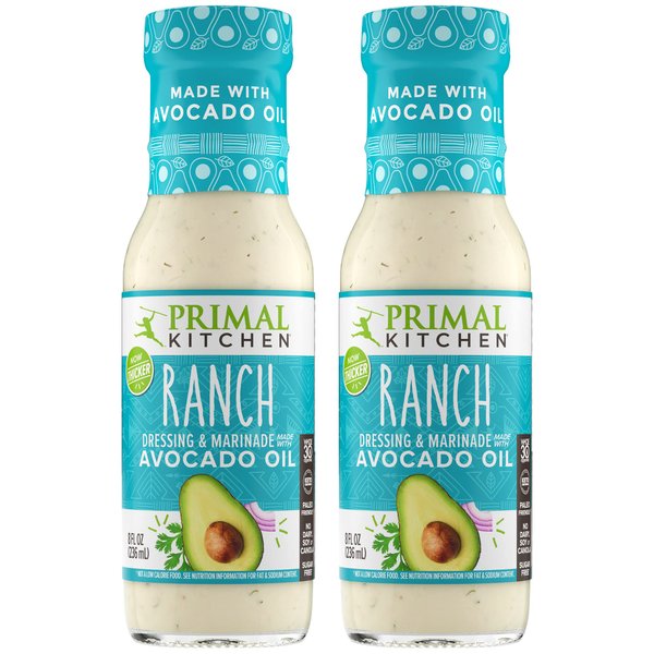 Primal Kitchen Ranch Dressing & Marinade, Made with Avocado Oil and Cage-Free Eggs, 8 Fluid Ounces, Pack of 2