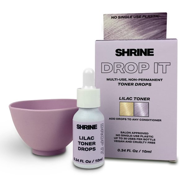 Shrine Drop It - Hair Toner - Temporary Hair Color - Rich, Natural Autumn & Winter Shades - Semi-Permanent Dye - Vegan & Cruelty-Free - Multi-Use - 200 Drops Per Bottle (LILAC TONER)