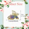 Butterfly Hair Clips Medium Metal Hair Claw Clips Gradient Purple Hair Clamps Claw with Rhinestone Designs Strong Hold Hair Clip Shiny Glitter Butterfly Hair Accessories Cute Jaw Clamp for Women Girls