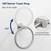 NearMoon Bath Towel Ring, Bathroom Hardware Accessories-Thicken Stainless Steel Hand Towel Holder for Bathroom, Modern Round Towel Hanger Wall Mounted (Brushed Nickel, 1 Pack)