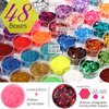 FANDAMEI 48 Color Glitter, 24 Color 5g Fine Glitter&24 Boxes Holographic Chunky Glitter Sequins, Iridescent Glitter Flakes for Nail Art,Cosmetic,Makeup. Body Face Glitter for Festival, Halloween