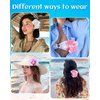 3Pcs Hawaiian Flower Hair Clip for Women Butterfly Orchid Hair Barrettes Flower Hair Clips with Pearl Summer Artificial Flowers Hair Clips for Beach, Bridal Hair Accessories (White+Pink+Purple)