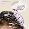Scalp Massager Shampoo Brush for Hair Silicone Scalp Scrubber with Handle Curved Vented Scalp Scrubber Scalp Care Brush Soft Hair Shampoo Brush for Scalp Exfoliator and Dandruff Removal(Purple)
