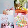 6PCS Rose Gold Happy Birthday Cake Topper Acrylic, Birthday Party Decorations,Birthday Cake Decor,Birthday Cake Decorations Supplies.