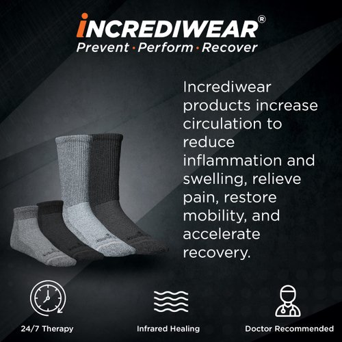 Incrediwear Circulation Socks – Blood Circulation Socks for Foot Circulation, Foot Support, and Reducing Joint Pain & Foot Pain, Everyday Low Ankle Socks for Women and Men (Grey, Medium)