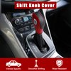 AICARS Leather Gear Shift Knob Cover Compatible with Ford Focus丨 Escape丨 Fusion丨 Fiesta丨 Transit 2012-2019 Black Leather with Red Stitches Shifter Knob Cover- (Black& Red)