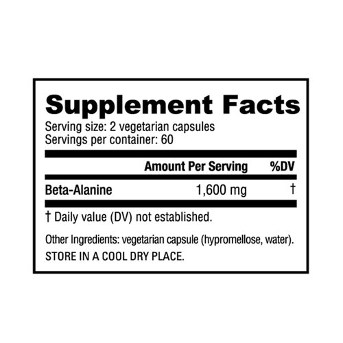 NutraBio Beta-Alanine Supplement, 800mg - Gluten-Free Pre-Workout Supplement to Buffer Lactic Acid, Muscle Fatigue, and Soreness, 120 Capsules