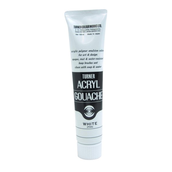 Turner Colour Works Acryl Gouache Artist Acrylic Paint - Single 100 ml Tube - White