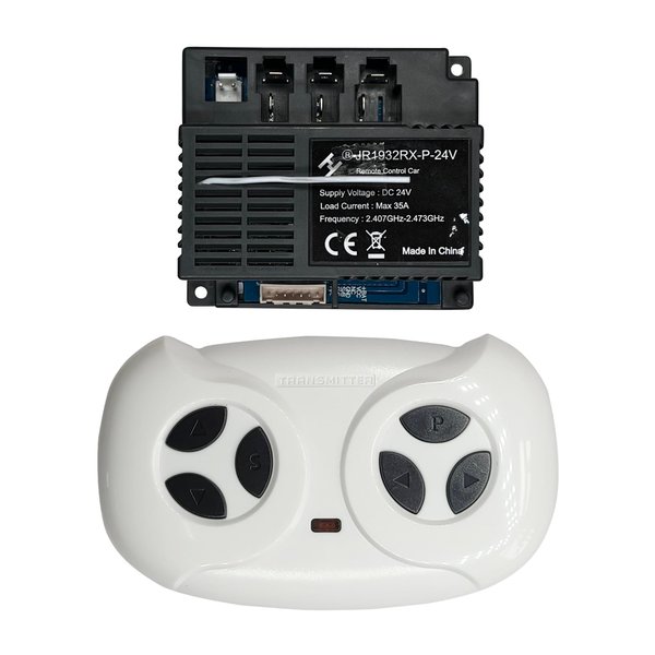 2.4G Bluetooth Remote Control and JR1932RX-P-24V Receiver Control Box Mother Board for Kids Ride On Car Powered Wheels Replacement Parts
