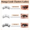 Manga Lash Clusters, Spiky Anime Lashes Cluster 5-16mm Multi-Type Mixed Natural Lash Clusters Individual Lash Clusters with Bottom Lashes Wispy Eyelash Clusters for Self Application At Home