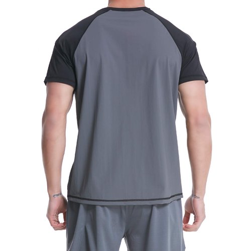 VAYAGER Men's Swim Shirts Rash Guard UPF 50+ T Shirts Quick Dry Loose Fit Water Surfing Shirt(Gray-XL)